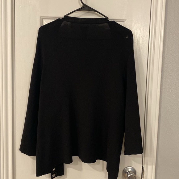 Chico's Black Cardigan with Embellished Details-(2) Large - Picture 6 of 7